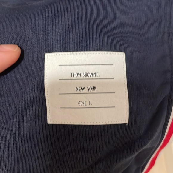 Navy thom browne navy sweat pants size 4=xl will fit m-l with gold detail - Picture 2 of 9